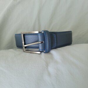 NEW FRESCO GOLF Calf Skin Pebbled Leather Blue Belt/Blue Stitch Size 115/46"
